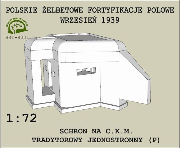 1:72 Schron na C.K.M. Tradytor jednostronny (P) prawy