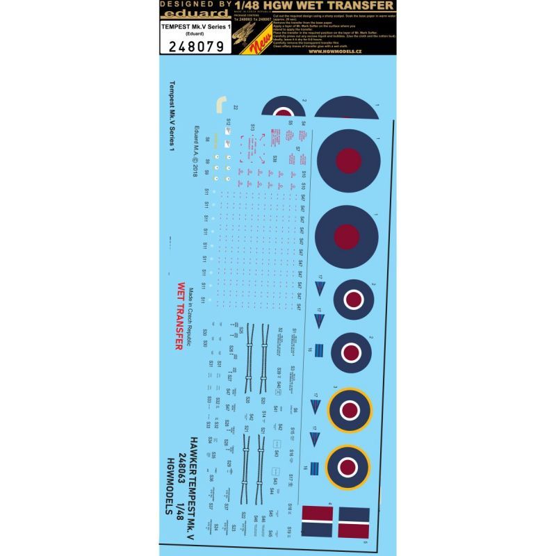 1:48 Hawker Tempest Mk.V. serie 1. - Markingy + Popisky