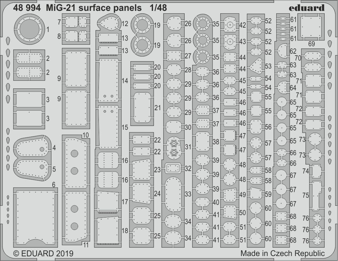 1:48 Mikoyan MiG-21MF surface panels