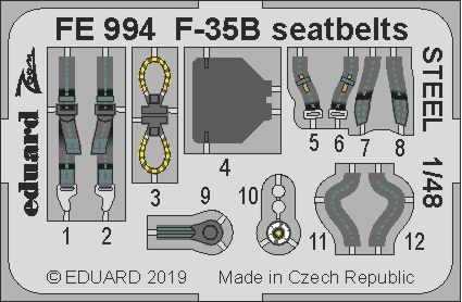 1:48 Lockheed-Martin F-35B seatbelts STEEL