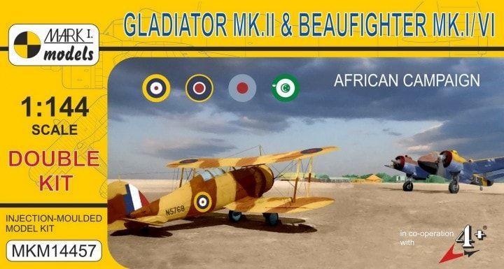 1:144 Gloster Gladiator Mk.II & Bristol Beaufighter 'North Africa' (double kit)