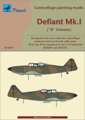1:72 Defiant Mk.I Camouflage masking scheme 