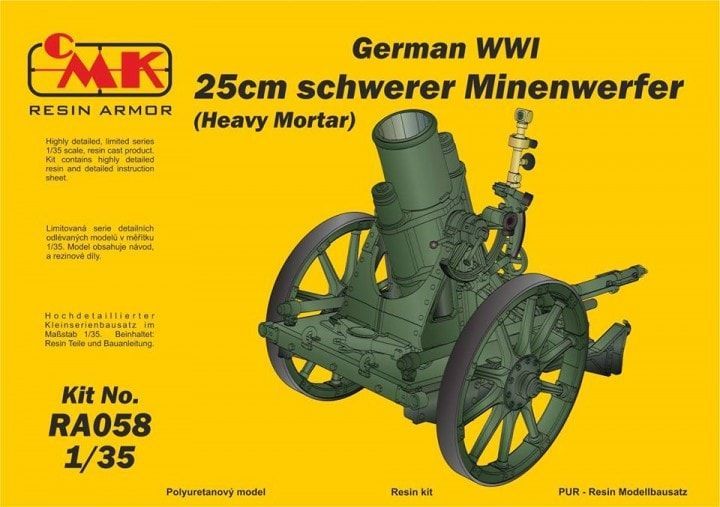 1:35 German WWI 25cm schwerer Minenwerfer Heavy Mortar