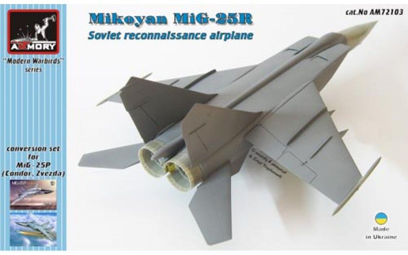 1/72 Mikoyan MiG-25R Foxbat Soviet reconnaissance airplane conversion set for Condor, Zvezda kits