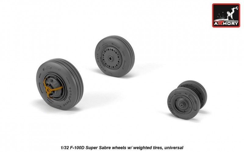 1:32 F-100D Super Sabre wheels w/ weighted tires