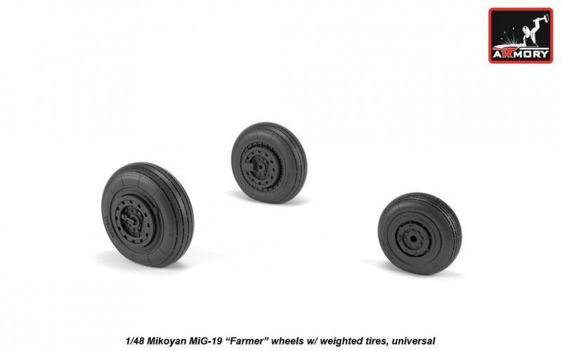 1:48 Mikoyan MiG-19 Farmer wheels w/ weighted tires