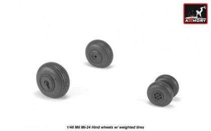 1:48 Mil Mi-24 Hind wheels w/ weighted tires