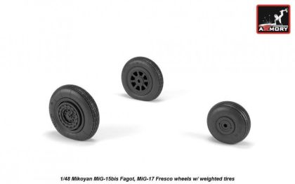 1:48 Mikoyan MiG-15bis Fagot (late) / MiG-17 Fresco wheels w/ weighted tires