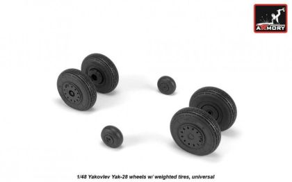 1:48 Yakovlev Yak-28 wheels w/ weighted tires