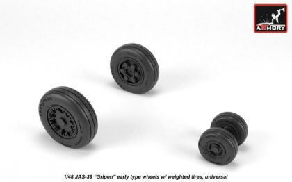 1:48 JAS-39 Gripen early wheels w/ weighted tires