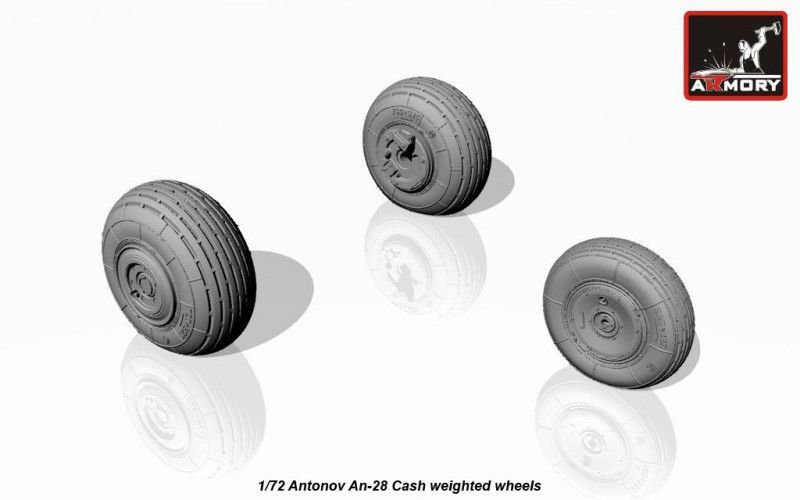 1:72 Antonov An-28 Cash wheels w/ weighted tires, universal