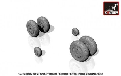 1:72 Yakovlev Yak-28 wheels w/ weighted tires