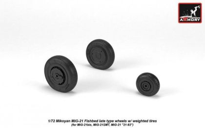 1:72 Mikoyan MiG-21 Fishbed late type wheels w/ weighted tires