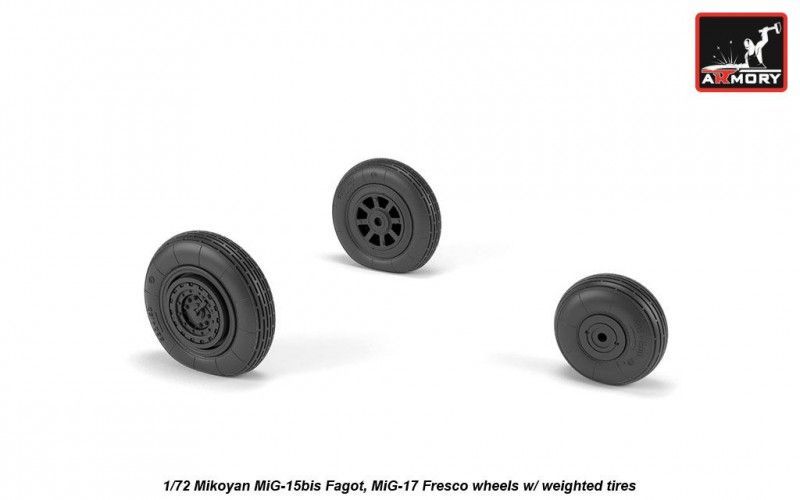 1:72 Mikoyan MiG-15bis Fagot (late) / MiG-17 Fresco wheels w/ weighted tires