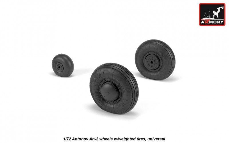 1:72 Antonov An-2/An-3 Colt wheels w/ weighted tires, universal