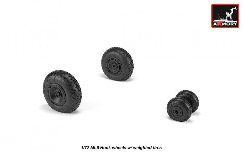 1:72 Mil Mi-6 Hook wheels w/ weighted tires, universal