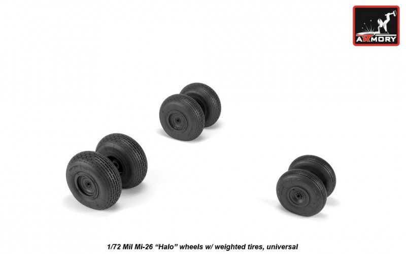 1:72 Mil Mi-26 Halo wheels w/ weighted tires