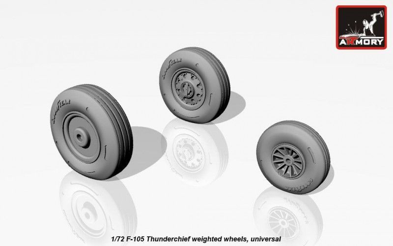 1:72 F-105 Thunderchief weighted wheels, universal