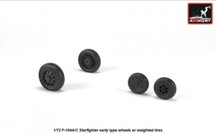 1:72 F-104A/C Starfighter early type wheels, w/ optional nose wheels & weighted tires