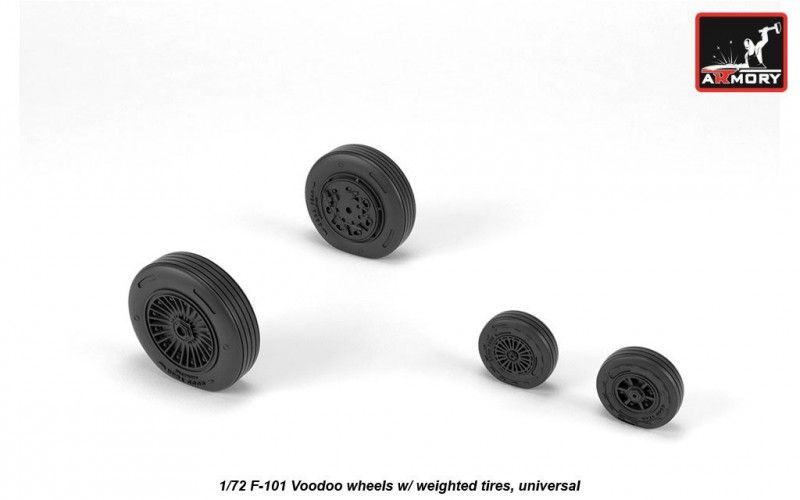 1:72 F-101 Voodoo wheels w/ optional nose wheels & weighted tires