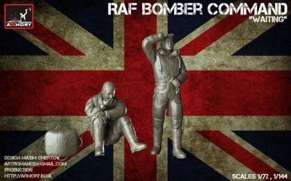 1:144 RAF WWII crewmen in high altitude outfit - 2 figures 