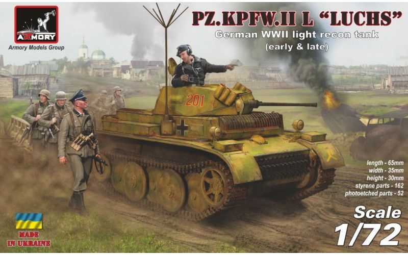 1:72 Pz.Kpfw.II Ausf.L Luchs, German WWII Light Recon Tank, early+late versions