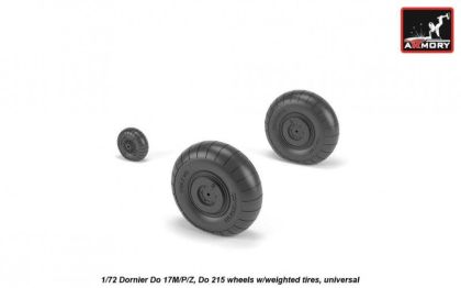 1:72 Dornier Do 17M/P/Z, Do 215 wheels w/ weighted tires, universal