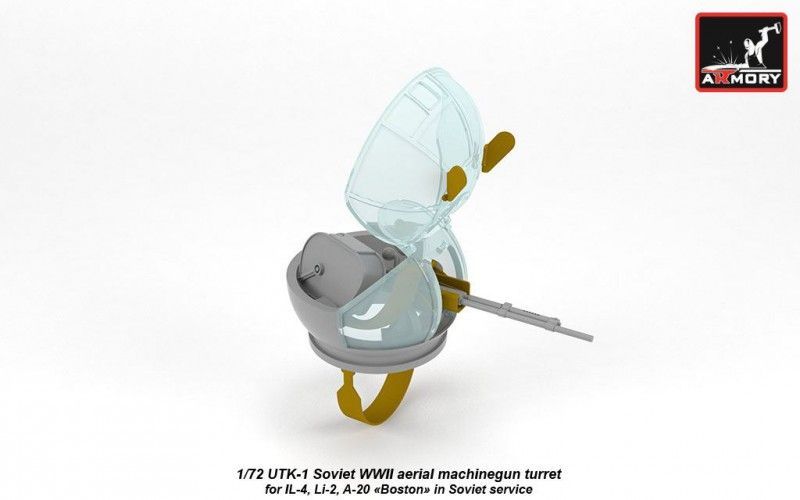 1:72 UTK-1 Soviet WWII machinegun turret, for IL-4, Li-2, A-20 Boston models