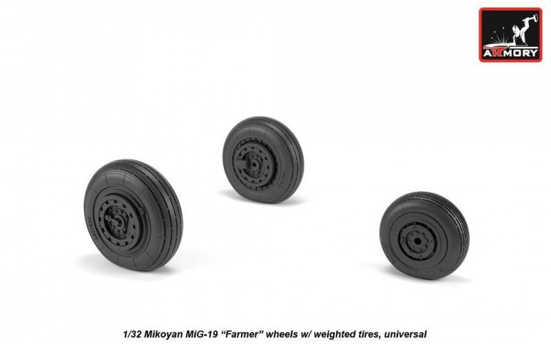 1:32 Mikoyan MiG-19 Farmer wheels w/ weighted tires
