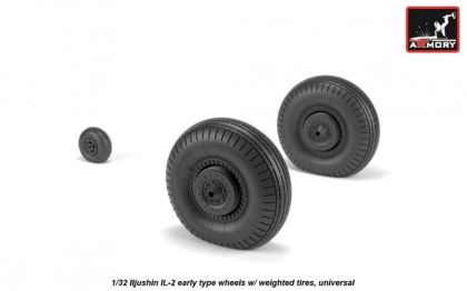 1:32 Iljushin IL-2 Bark early type wheels w/ weighted tires