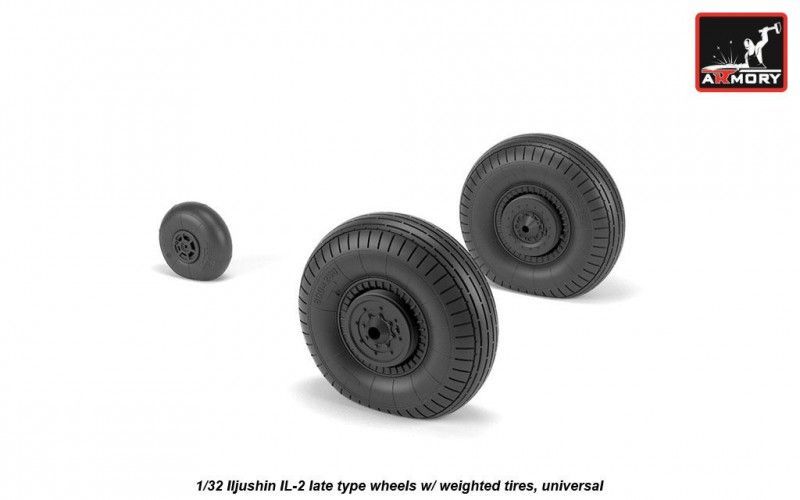 1:32 Iljushin IL-2 Bark late type wheels w/ weighted tires1/32 Iljushin IL-2 Bark late type wheels w