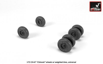 1:72 CH-47 Chinook wheels w/ weighted tires, universal