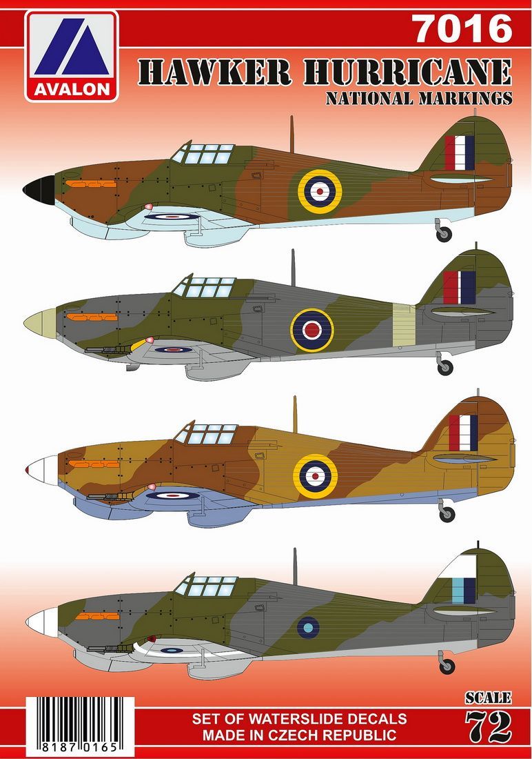 1:72 Hawker Hurricane National Insignia Roundel Markings