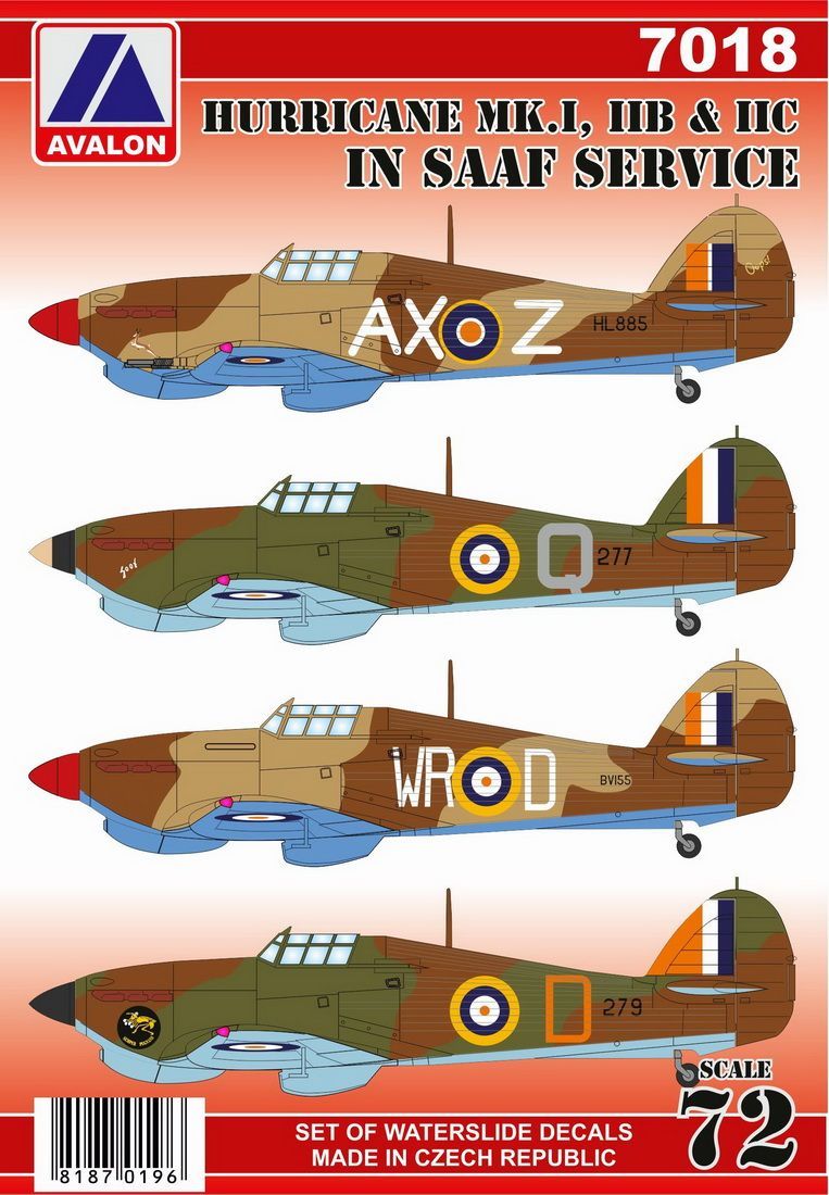 1:72 Hawker Hurricane Mk.I/Mk.IIB/Mk.IIC in SAAF service