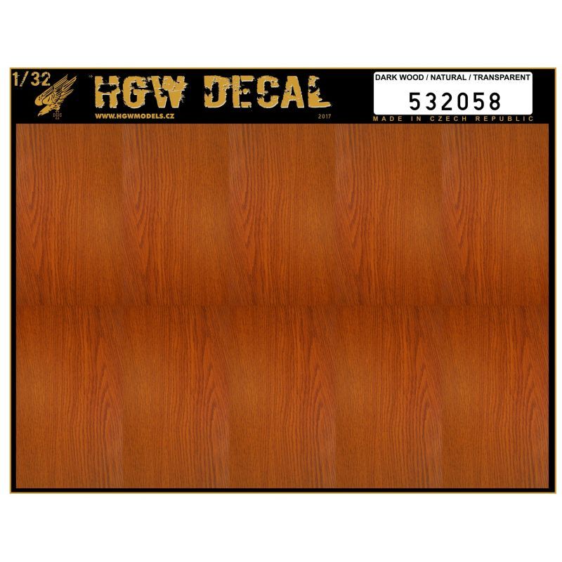 1:32 Tmavé Dřevo - Transparentní (BEZ MŘÍŽKY)