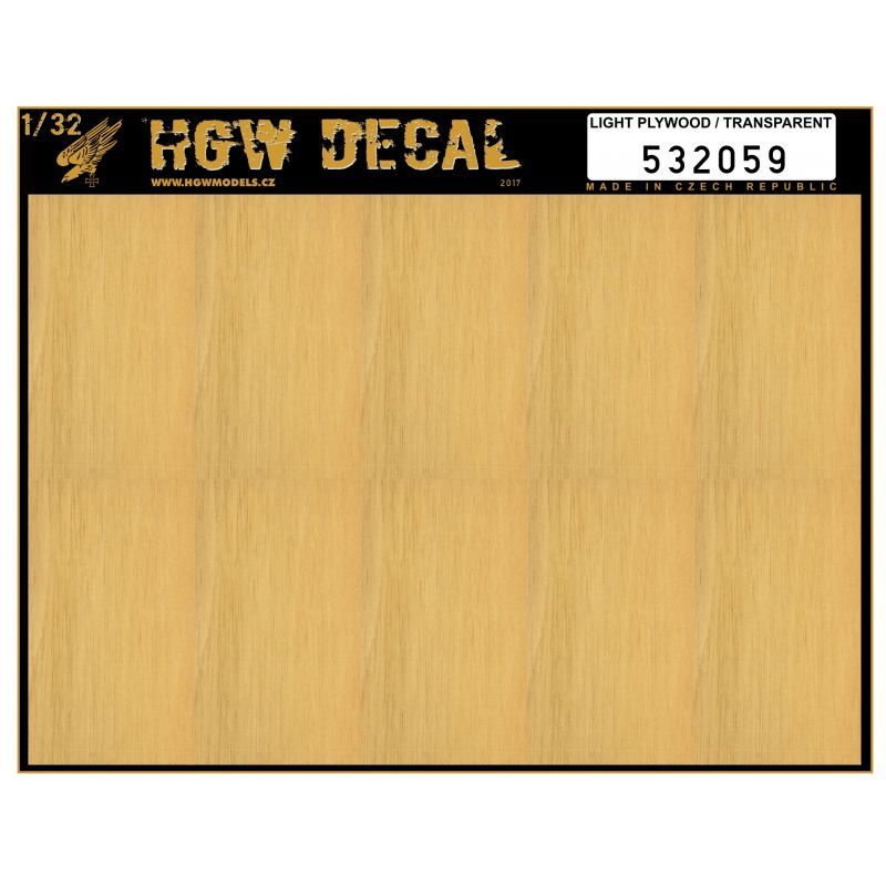 1:32 Světlá Překližka - Transparentní (BEZ MŘÍŽKY)