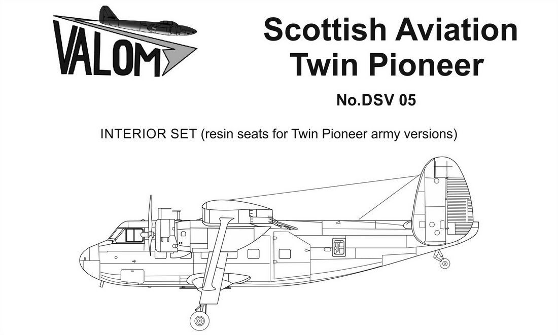 1:72 Scottish-Aviation Twin Pioneer Army versions resin seats Interior set