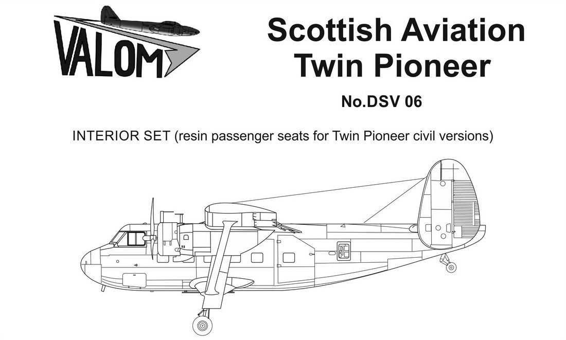 1:72 Scottish-Aviation Twin Pioneer Civil version resin seats (passenger seats)