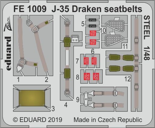 1:48 J-35 Draken seatbelts STEEL