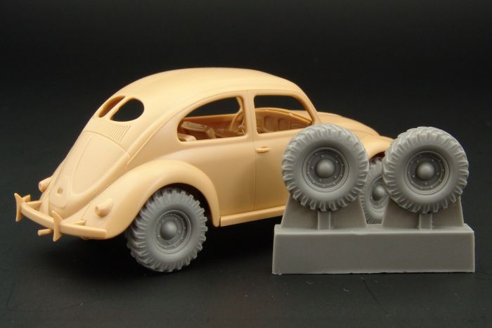 1:48 4x4 wheels for VW type 82E Kafer (TAMIYA)