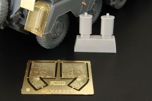 1:48 Sd.Kfz.232 exhaust shroud mesh and silencer (Tamiya)