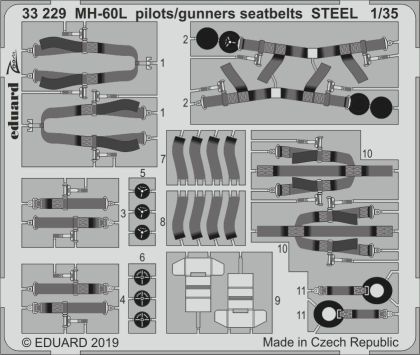 1:35 MH-60L pilots/gunners seatbelts STEEL