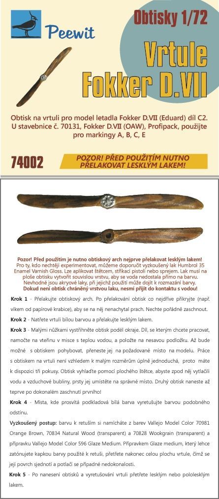 1:72 Fokker D.VII - Propeller (designed to be used with Eduard kits)