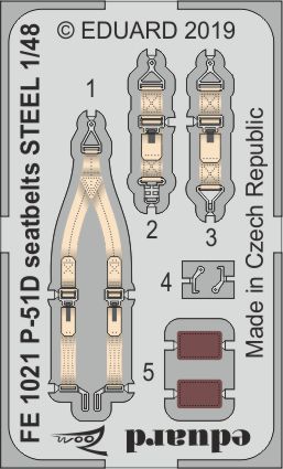 1:48 P-51D seatbelts STEEL