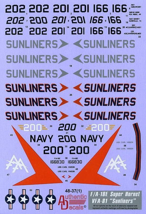 1:48 F-18E Super Hornet VFA-81 'Sunliners'