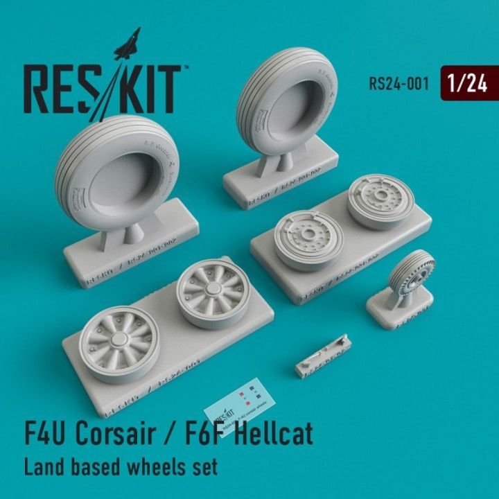 1:24 F4U Corsair/F6F Hellcat Land based wheels set