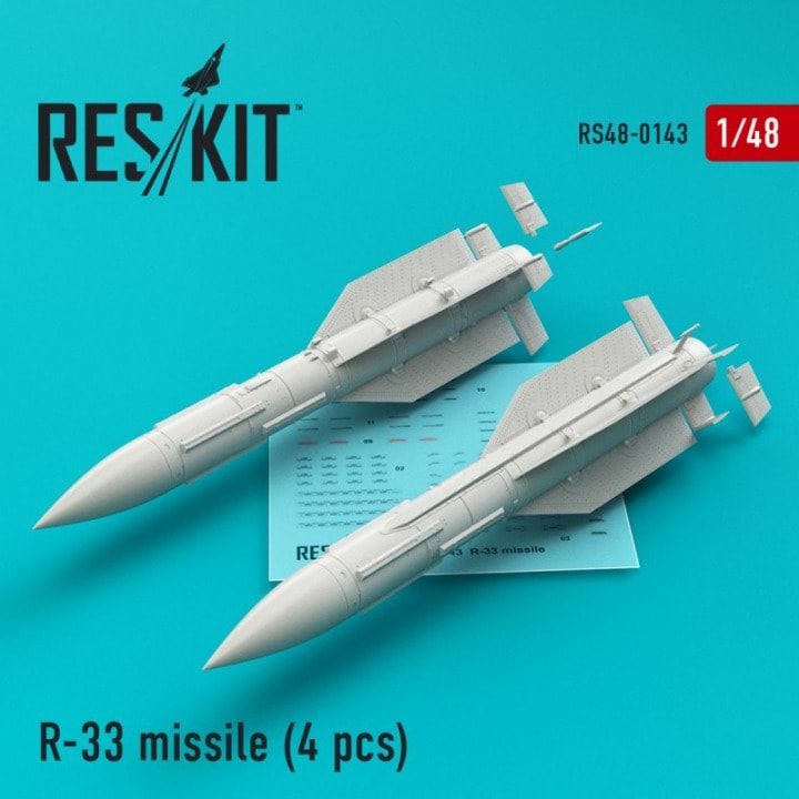 1:48 R-33 missiles for MiG-31 (4 pcs)