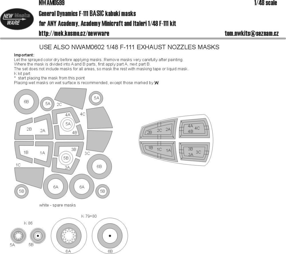 1:48 Mask General Dynamics F-111 BASIC (ACA/ITA)