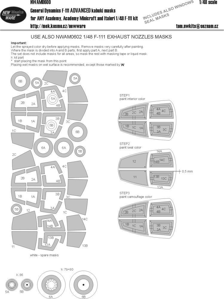 1:48 Mask General Dynamics F-111 ADVANC. (ACA/ITA)