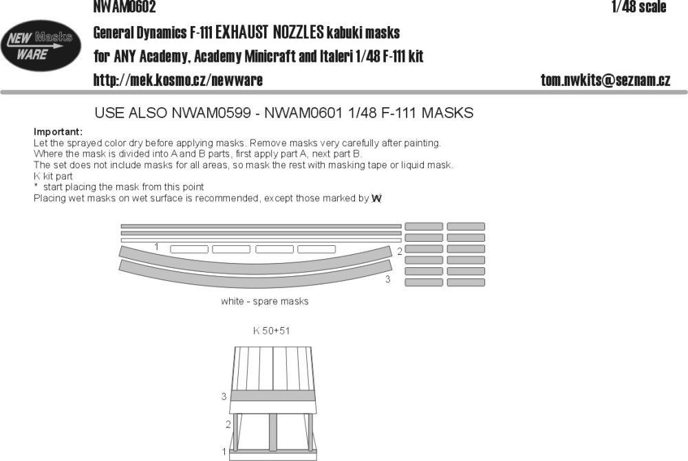 1:48 Mask Gen.Dynamics F-111 EXH.NOZZLES (ACA/ITA)